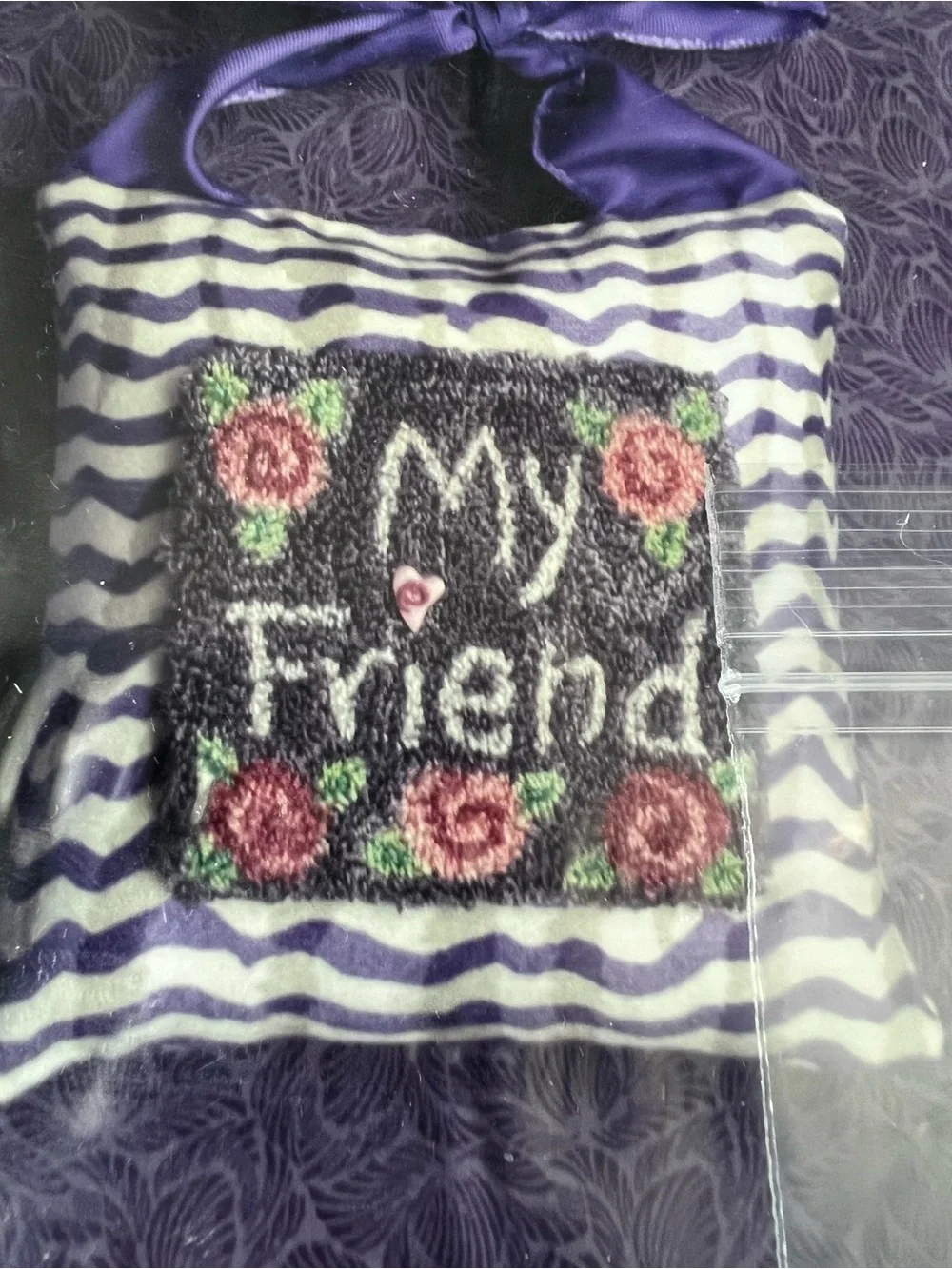 Waxing Moon Designs MY FRIEND Punch Needle Embroidery Pattern and Fabric